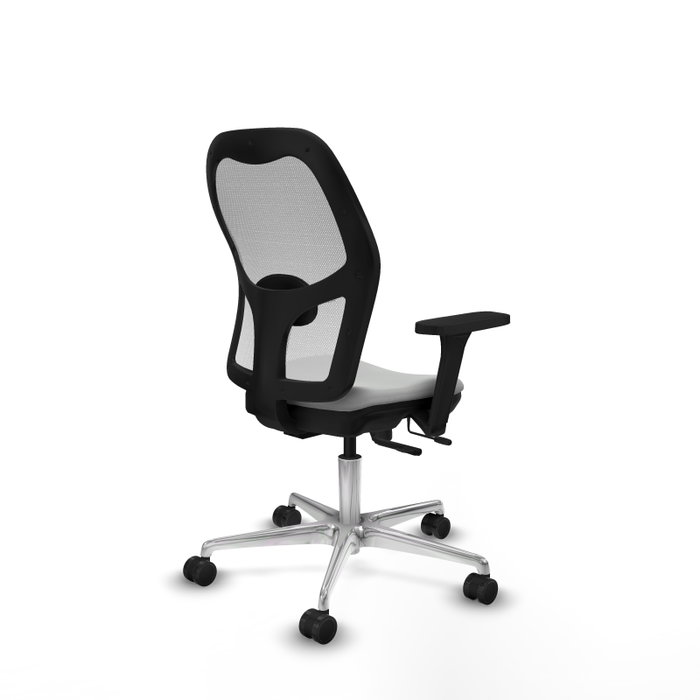 PIQUERAS Y CRESPO Silla de oficina Jorquera con mecanismo Sincro/Traslack, Gris claro y Blanco