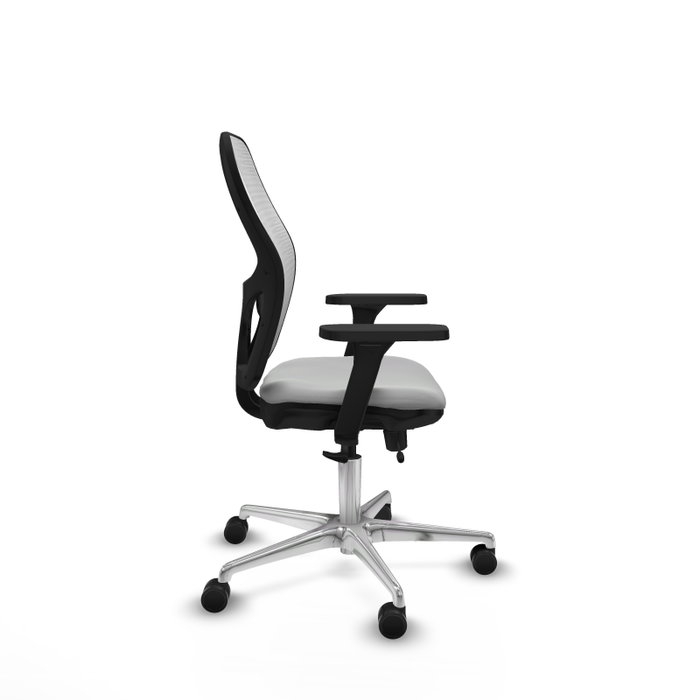 PIQUERAS Y CRESPO Silla de oficina Jorquera con mecanismo Sincro/Traslack, Gris claro y Blanco
