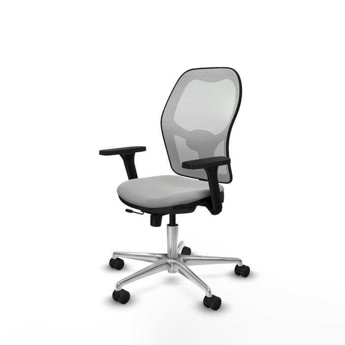 PIQUERAS Y CRESPO Silla de oficina Jorquera con mecanismo Sincro/Traslack, Gris claro y Blanco