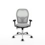 PIQUERAS Y CRESPO Silla de oficina Jorquera con mecanismo Sincro/Traslack, Gris claro y Blanco