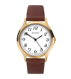 Sekonda, Reloj de cuarzo con correa de cuero, 1684,82, Para hombres