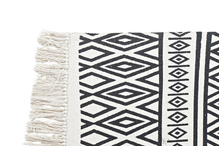 DKD Home Decor Alfombra Boho Blanco Negro 250 x 0.7 x 160 cm DKD Home Decor Alfombra Boho Blanco Negro 250 x 0.7 x 160 cm