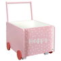 Home Deco Kids Carro Almacenar Infantil Rosa para Niños con Ruedas Decorativas 35x47 cm