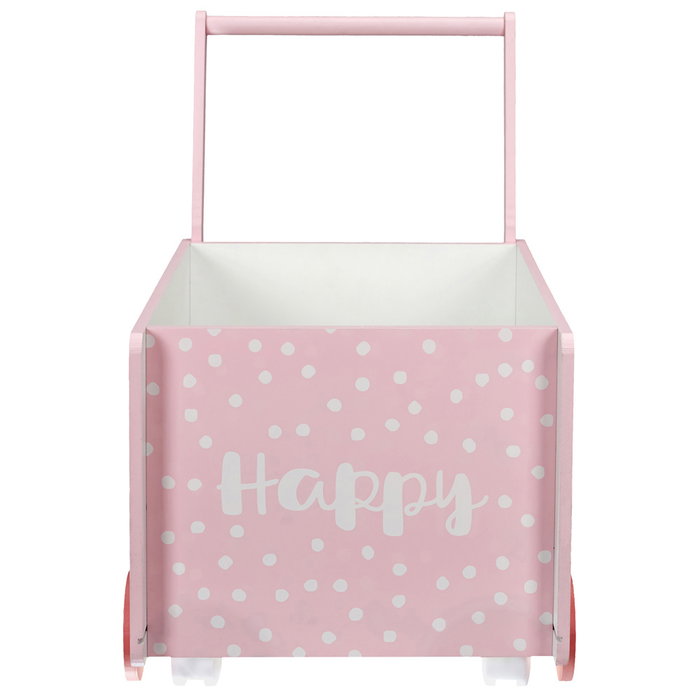 Home Deco Kids Carro Almacenar Infantil Rosa para Niños con Ruedas Decorativas 35x47 cm