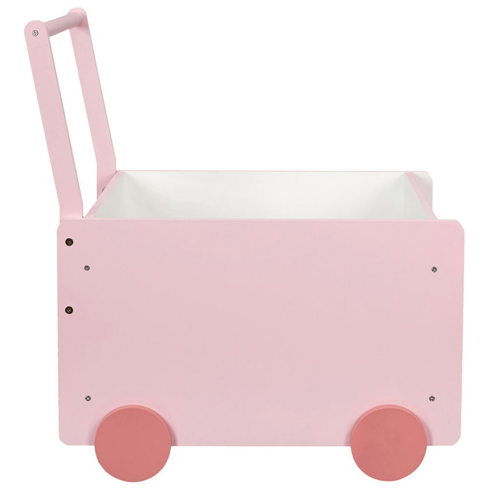 Home Deco Kids Carro Almacenar Infantil Rosa para Niños con Ruedas Decorativas 35x47 cm