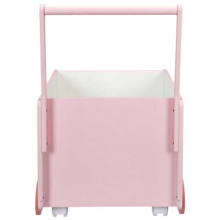 Home Deco Kids Carro Almacenar Infantil Rosa para Niños con Ruedas Decorativas 35x47 cm
