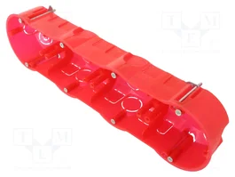 PAWBOL Caja de Instalación Cuádruple de 68mm Rojo