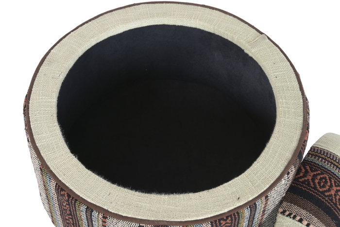 DKD Home Decor Reposapiés Afrkn Alpino Algodón Multicolor 40 x 40 x 56 cm