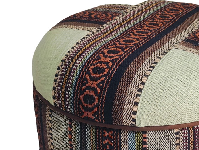 DKD Home Decor Reposapiés Afrkn Alpino Algodón Multicolor 40 x 40 x 56 cm