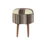 DKD Home Decor Reposapiés de Algodón y Mango con Tapa