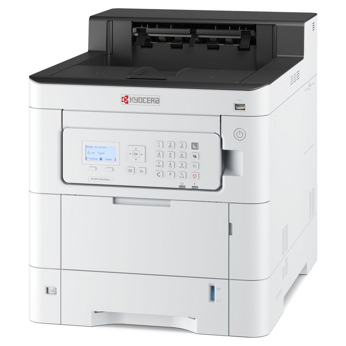 Kyocera ECOSYS PA4500cx - Impresora Láser Color A4, 45 ppm, Impresión Dúplex Automática, 1200x1200 DPI, WiFi/Ethernet/USB, Con Tóner Inicial