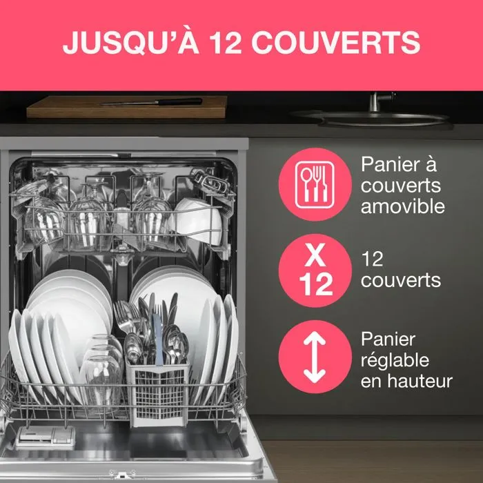 Lavavajillas de libre instalación OCEANIC OCEALV1247S - 12 cubiertos - 47 dB plateado Lavavajillas de libre instalación OCEANIC OCEALV1247S - 12 cubiertos - 47 dB plateado