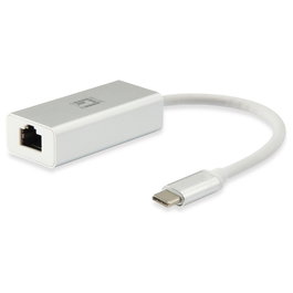 Level One USB-0402 Adaptador USB-C a RJ45 Gigabit Ethernet 10/100/1000 Mbps, 0.15m, Plata Blanco