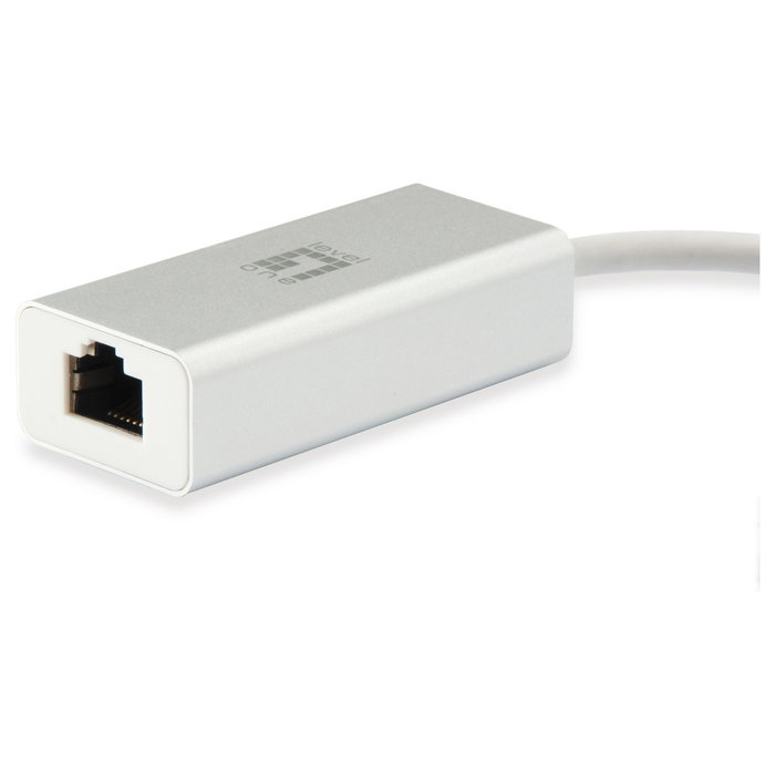 Level One USB-0402 Adaptador USB-C a RJ45 Gigabit Ethernet 10/100/1000 Mbps, 0.15m, Plata Blanco Level One USB-0402 Adaptador USB-C a RJ45 Gigabit Ethernet 10/100/1000 Mbps, 0.15m, Plata Blanco