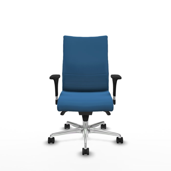 PIQUERAS Y CRESPO Silla Albacete Confidente Azul Claro con Mecanismo Sincro y Base de Aluminio
