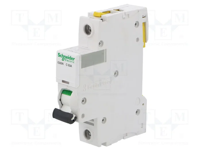 SCHNEIDER ELECTRIC iC60N Interruptor magnetotérmico 63A 1P Característica C SCHNEIDER ELECTRIC iC60N Interruptor magnetotérmico 63A 1P Característica C
