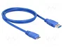 DeLOCK Cable USB Tipo-A a Micro USB 3.0 de 1 m, Azul