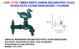 Grifo de jardín decorativo YD932 pato 1/2-3/4 latón con flor