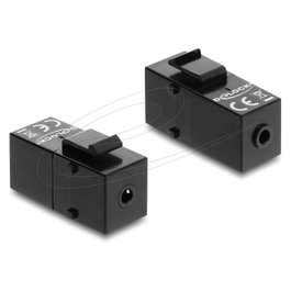 DeLOCK Módulo Keystone Jack de 3,5 mm 4 Pin a Jack de 3,5 mm 4 Pin Negro