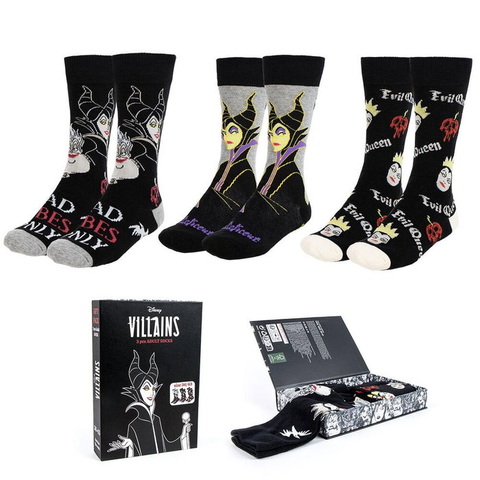 Cerdá Pack de 3 pares de calcetines Disney Villanas (talla 36-43)​