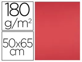 Liderpapel Cartulina 50x65 cm 180g/m2 Rojo 125 Hojas para Dibujo y Manualidades