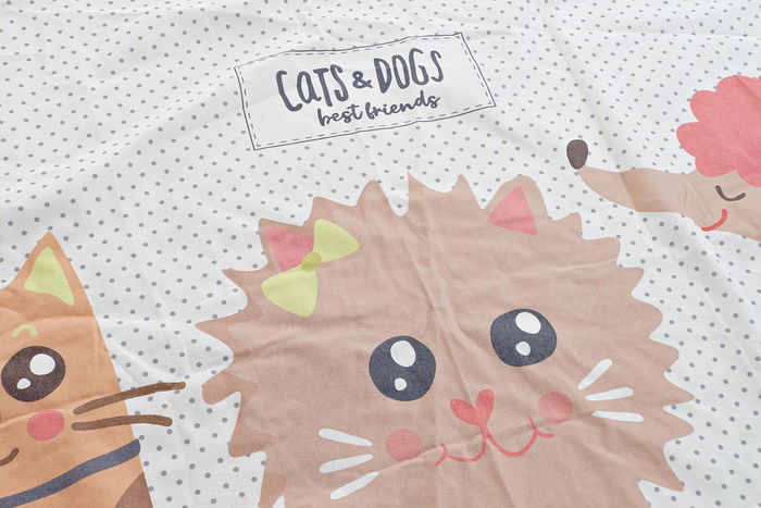 DKD Home Decor Bolsa Kids Canvas Blanco Multicolor 140x2x140 cm (6 Unidades)