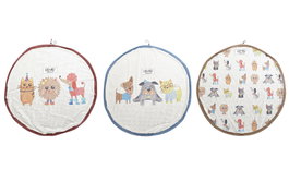 DKD Home Decor Set de 3 Bolsas Canvas de 140x140x2 cm para Recoger Juguetes, Colección Best Friends, Multicolor