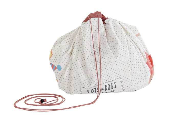 DKD Home Decor Bolsa Kids Canvas Blanco Multicolor 140x2x140 cm (6 Unidades)