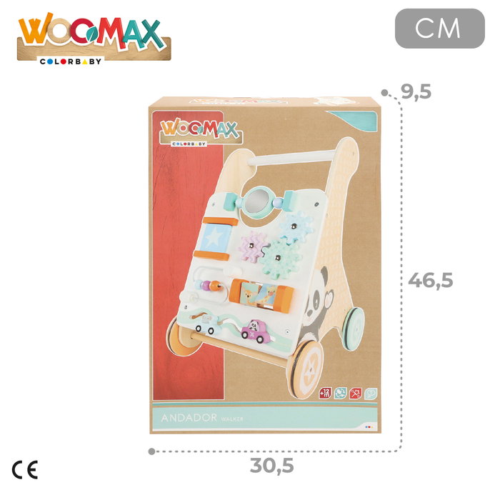 WOOMAX Andador de madera para bebés con actividades