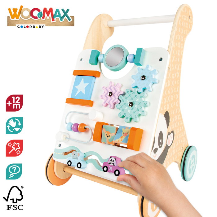 WOOMAX Andador de madera para bebés con actividades