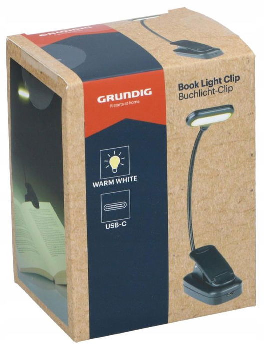 GRUNDIG Linterna LED Recargable de Libro con Pinza, LINTERNA LED GRUNDIG DE LIBRO - PINZA - RECARGABLE