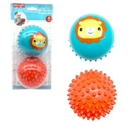 Fisher Price Pack 2 Pelotas Sensoriales con Pinchos Blandos para Bebés +12 Meses