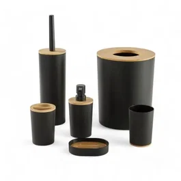 Today Juego de 6 accesorios de baño Negro