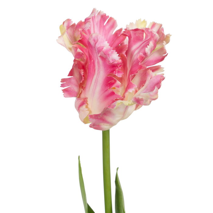 Flor Tulipán Rosa Tejido Decoración 63 cm (Set de 12)