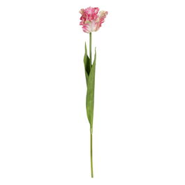 Flor Tulipán Rosa Tejido Decoración 63 cm (Set de 12)