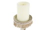 DKD Home Decor Portavelas Metal Blanco 13x13x25 cm