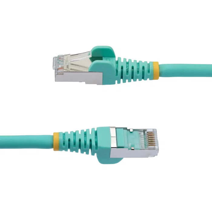 Cable startech.com 10m cat6a ethernet aqua low smoke zero halogen (lszh) 10gbe 500mhz 100w poe++ snagless rj-45 w/strain reliefs Cable startech.com 10m cat6a ethernet aqua low smoke zero halogen (lszh) 10gbe 500mhz 100w poe++ snagless rj-45 w/strain reliefs