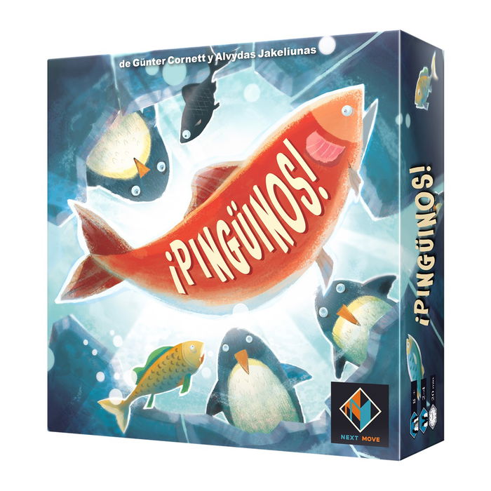 Next Move Games NMG60120ES - Juego de Mesa Pingüinos! Edición 2023, Estrategia Familiar para 2 a 4 Jugadores, Edad Recomendada 8+, Tableros Oceánicos, Versión en Español
