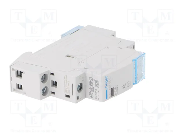 HAGER Contactor de Instalación Modular ESL 25A 12VDC 2-polar HAGER Contactor de Instalación Modular ESL 25A 12VDC 2-polar