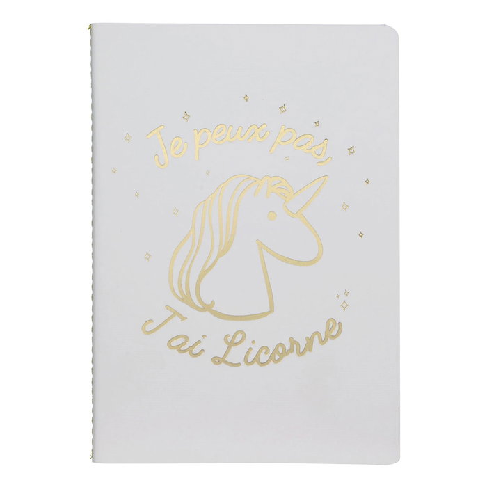 Home Deco Factory Libreta DinA5 Unicornio Licorne 40 Hojas Modelo Surtido Dorado o Plateado