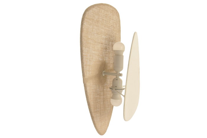 DKD Home Decor Lámpara de Aplique Hierro y Lino Orgánico