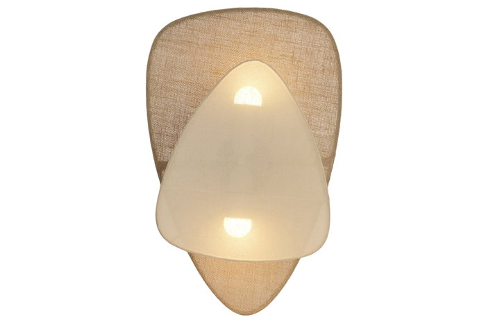 DKD Home Decor Lámpara de Aplique Hierro y Lino Orgánico