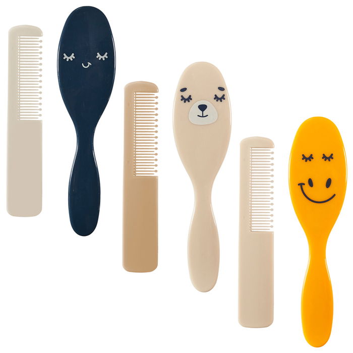 Tom et Zoe Juego Peine y Cepillo Bebé, Puericultura, Azul, Amarillo, Gris
