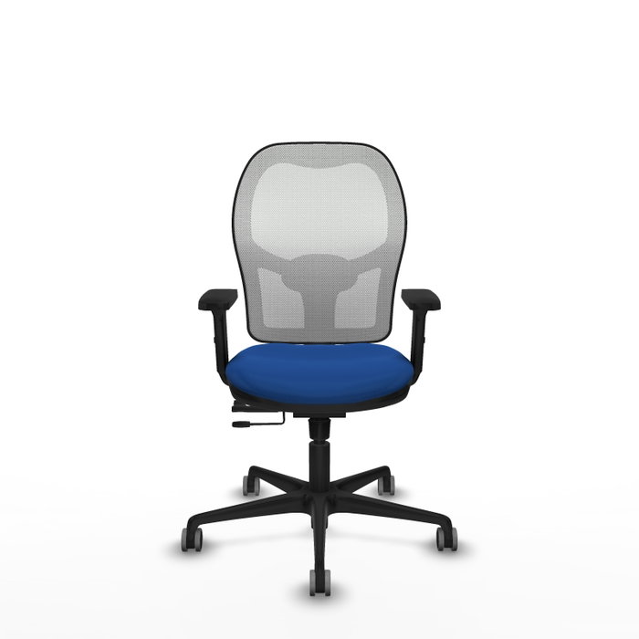 PIQUERAS Y CRESPO Silla de oficina Jorquera con mecanismo Sincro/Traslack Azul y Blanco