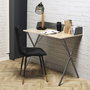 Home Deco Factory Escritorio Essentiel Gris con Agujero para Cables y Separadores 90x50 cm