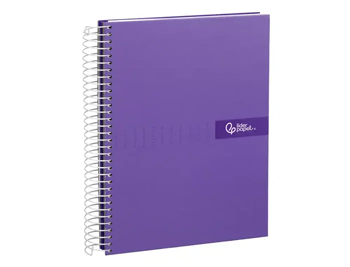 Liderpapel Cuaderno espiral A5 tapa forrada violeta 120h 90gr cuadro 5mm Liderpapel Cuaderno espiral A5 tapa forrada violeta 120h 90gr cuadro 5mm