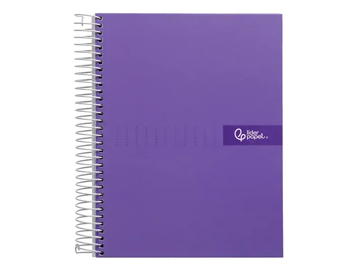 Liderpapel Cuaderno espiral A5 tapa forrada violeta 120h 90gr cuadro 5mm Liderpapel Cuaderno espiral A5 tapa forrada violeta 120h 90gr cuadro 5mm
