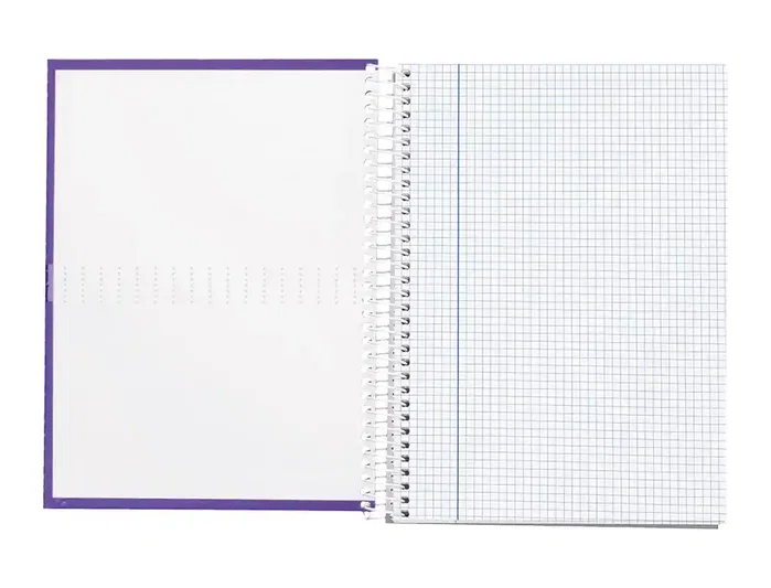 Liderpapel Cuaderno espiral A5 tapa forrada violeta 120h 90gr cuadro 5mm Liderpapel Cuaderno espiral A5 tapa forrada violeta 120h 90gr cuadro 5mm
