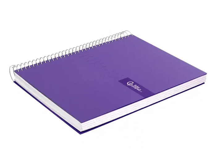 Liderpapel Cuaderno espiral A5 tapa forrada violeta 120h 90gr cuadro 5mm Liderpapel Cuaderno espiral A5 tapa forrada violeta 120h 90gr cuadro 5mm