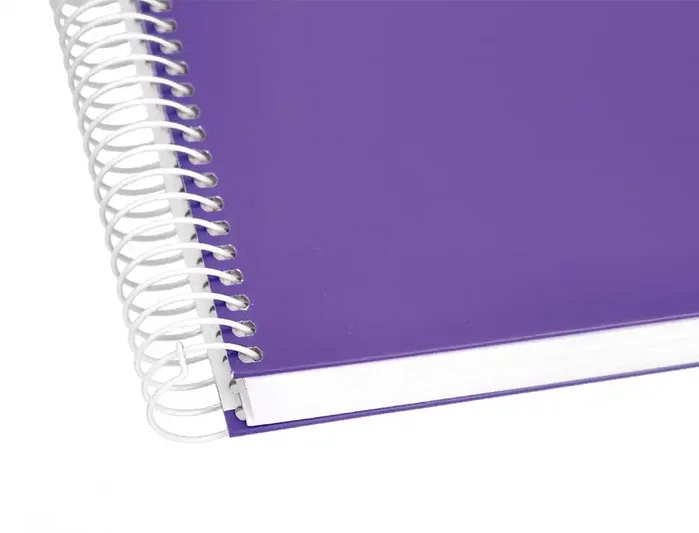 Liderpapel Cuaderno espiral A5 tapa forrada violeta 120h 90gr cuadro 5mm Liderpapel Cuaderno espiral A5 tapa forrada violeta 120h 90gr cuadro 5mm